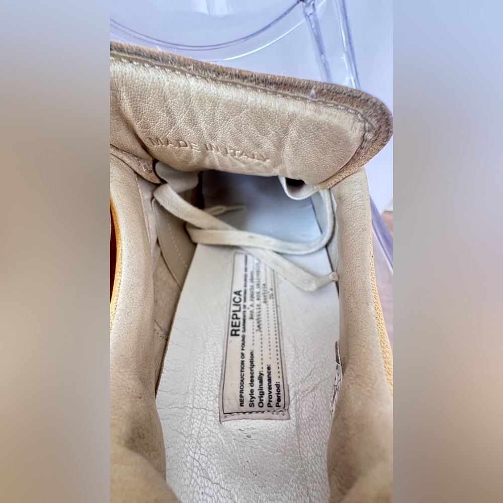 Maison Margiela leather suede GAT sneakers quiet luxury wheat color - Picture 7 of 11